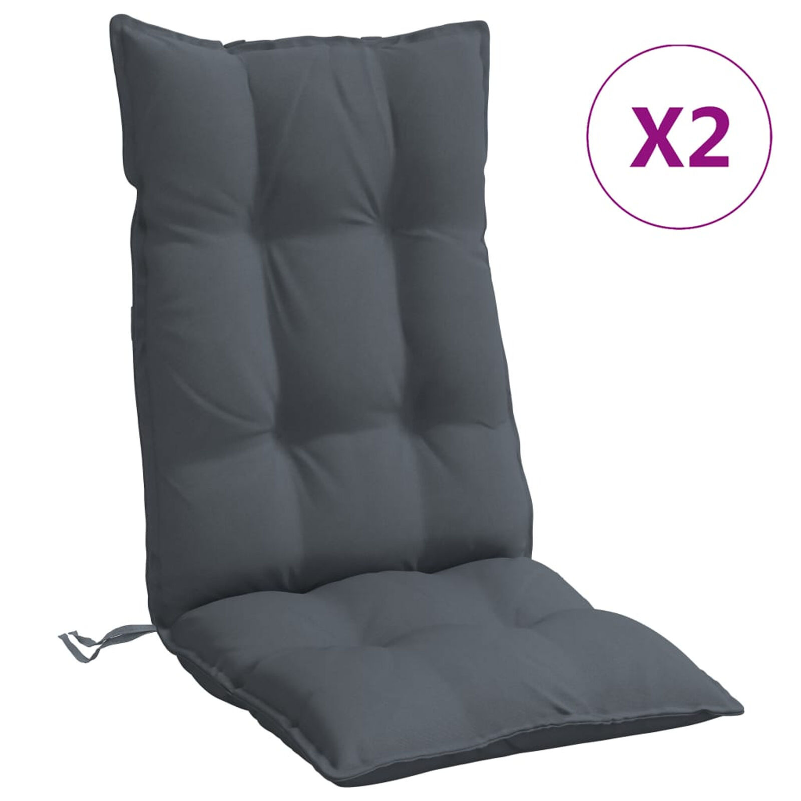 vidaXL Stoelkussens Hoge Rug Antraciet (2 st) - 35% Korting!
