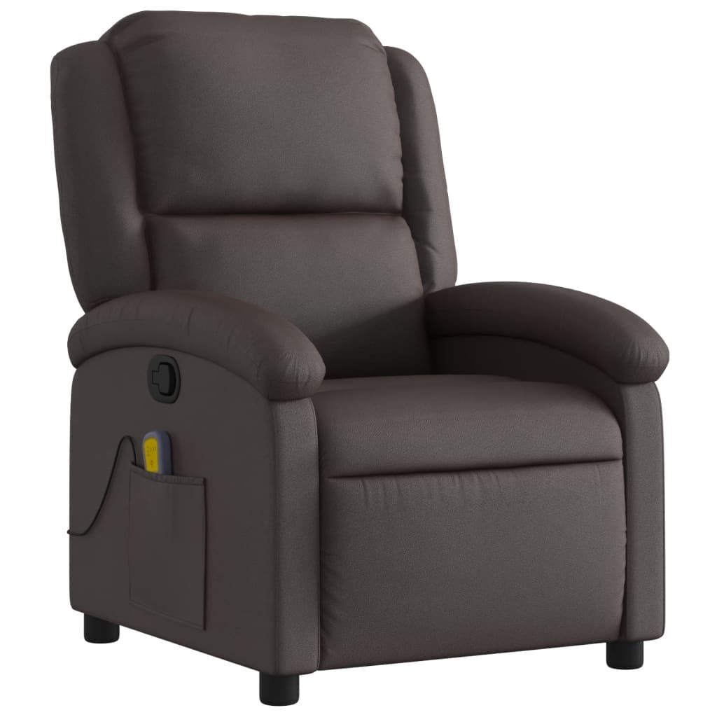 vidaXL Massagestoel Leer Donkerbruin -35% Korting!