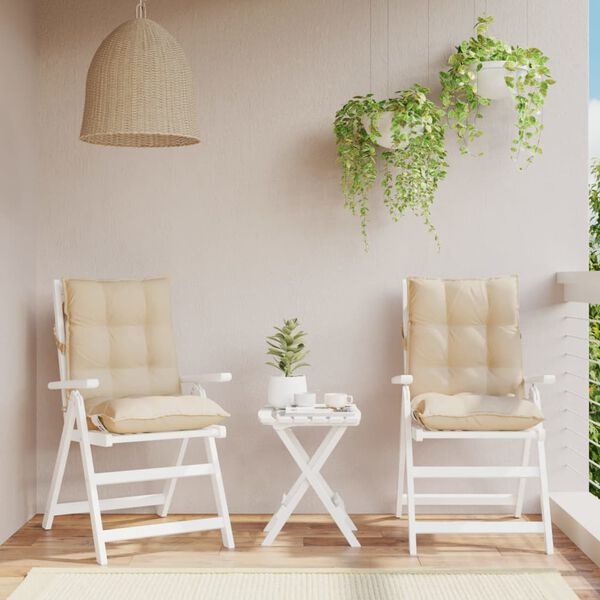 vidaXL Stoelkussens (2x) Beige - Lage Rug - 35% Korting!