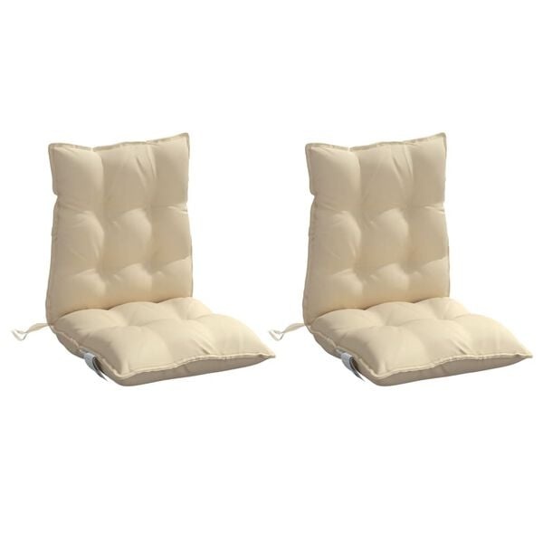 vidaXL Stoelkussens (2x) Beige - Lage Rug - 35% Korting!