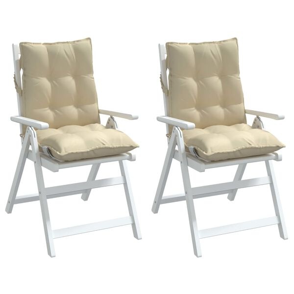 vidaXL Stoelkussens (2x) Beige - Lage Rug - 35% Korting!