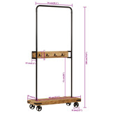 Kledingrek Mangohout & IJzer 90x190cm - 41% Korting!