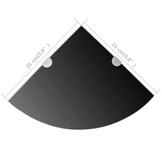 Hoekplank Glas Zwart 25x25cm - 42% Korting!