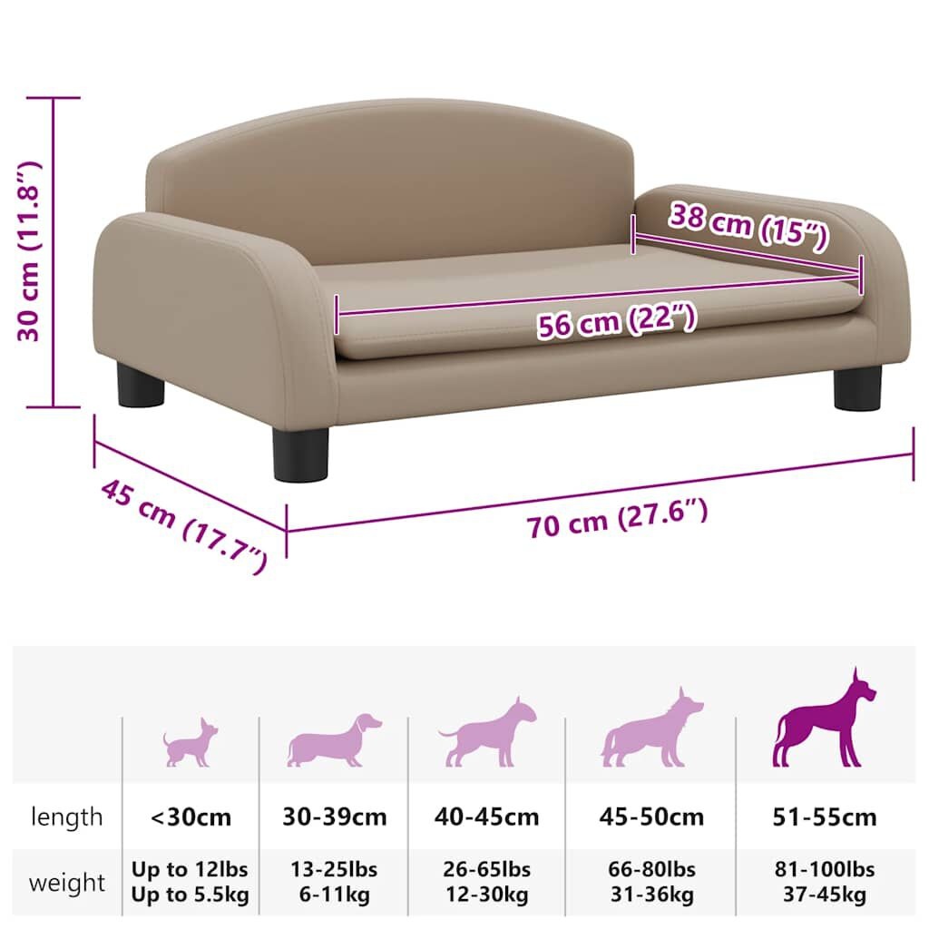 VidaXL Hondenmand Cappuccino 70x45cm - Retourdeal!