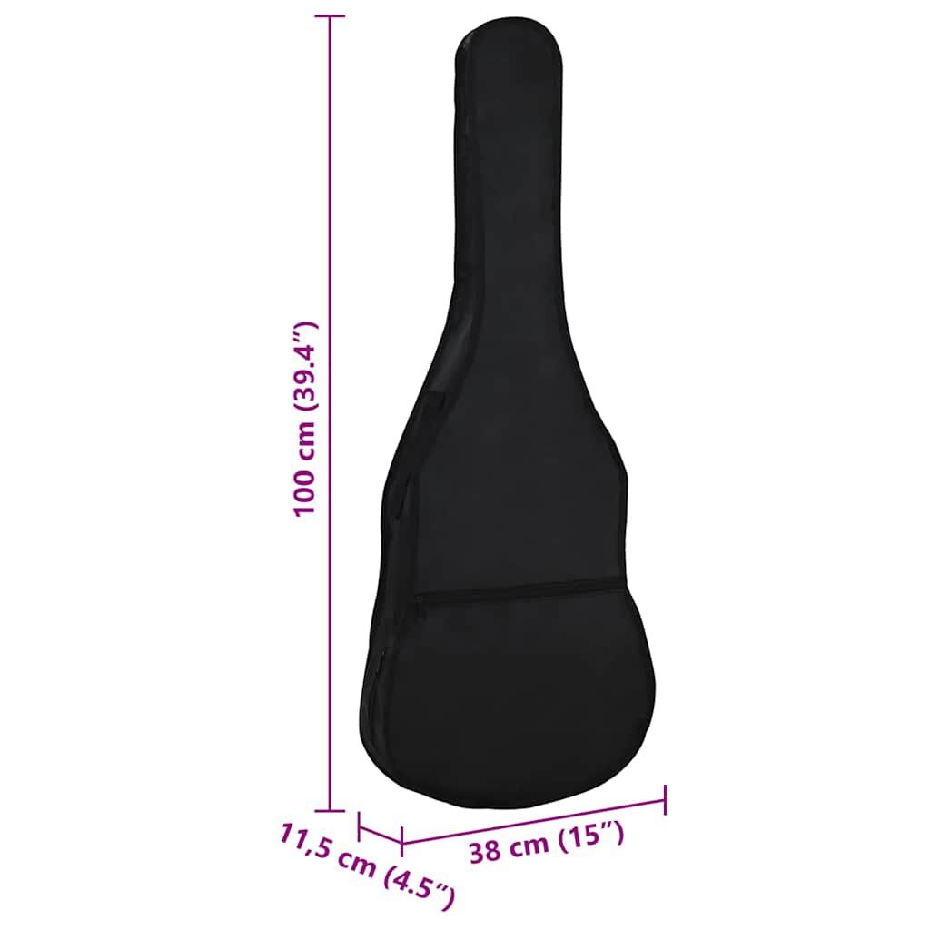 vidaXL Gitaartas voor 4/4 klassieke gitaar 100x37 cm stof zwart