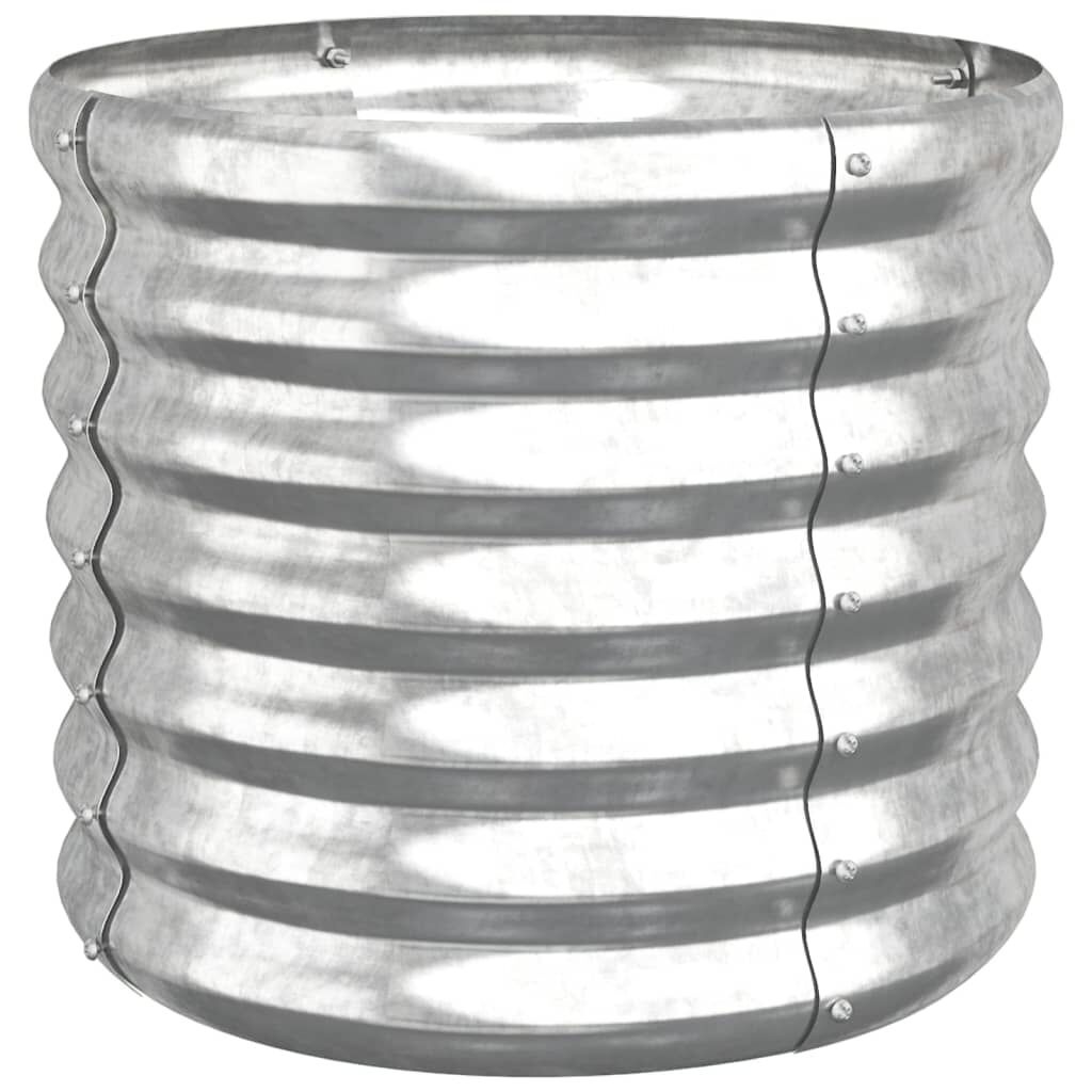 vidaXL Plantenbak 40x40x36 cm gepoedercoat staal zilverkleurig