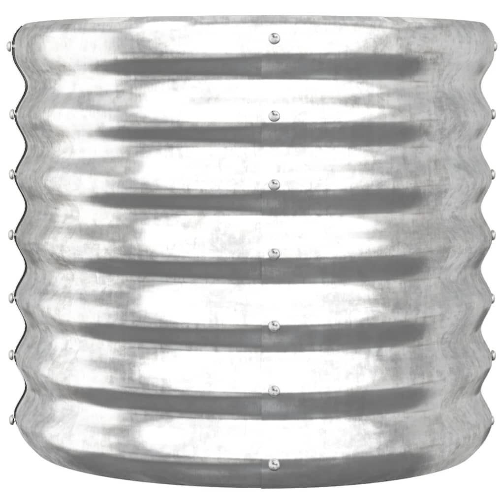vidaXL Plantenbak 40x40x36 cm gepoedercoat staal zilverkleurig