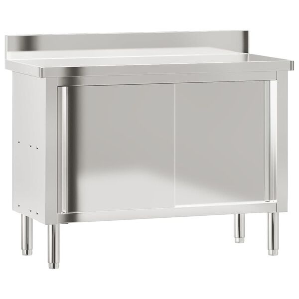 vidaXL Keukenwerktafel RVS Schuifdeuren -60%