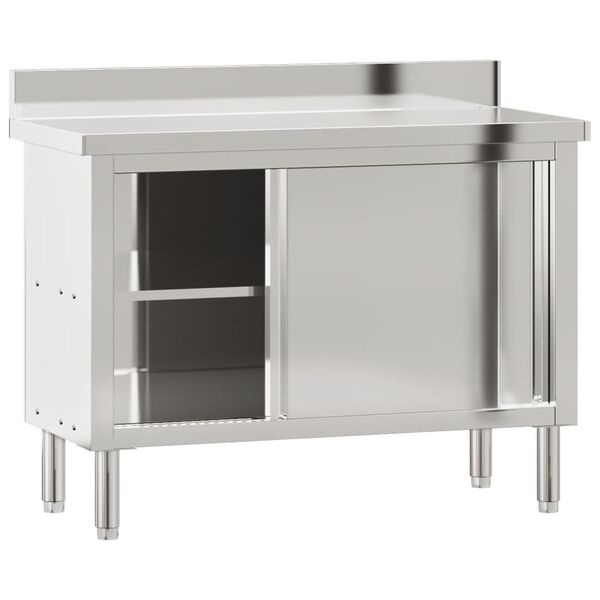 vidaXL Keukenwerktafel RVS Schuifdeuren -60%