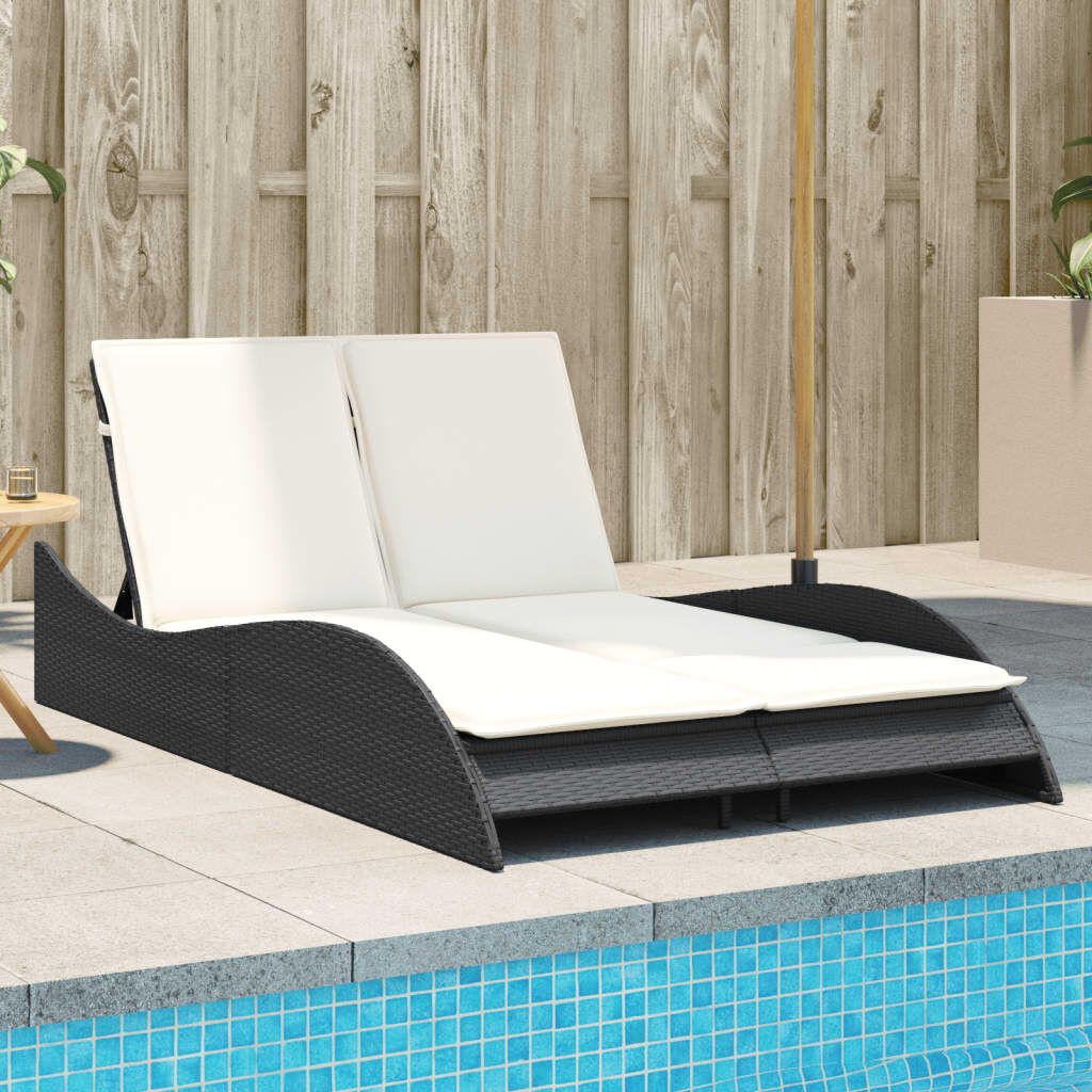 Ligbed met Kussens Zwart - vidaXL - 35% Korting!