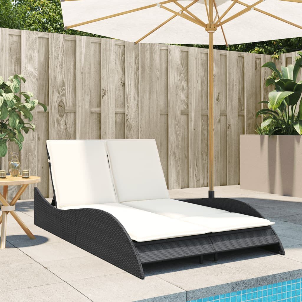 Ligbed met Kussens Zwart - vidaXL - 35% Korting!