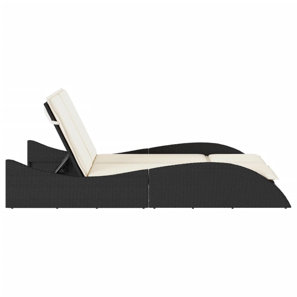 Ligbed met Kussens Zwart - vidaXL - 35% Korting!