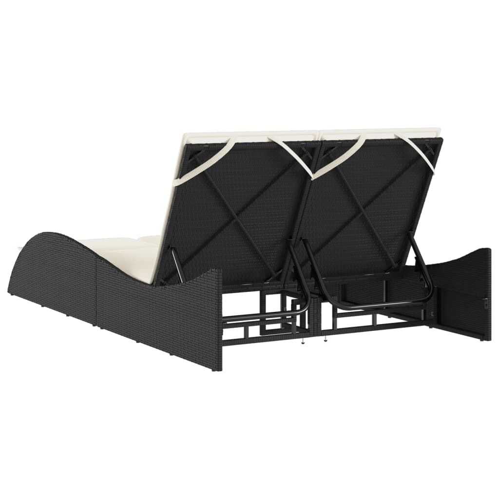 Ligbed met Kussens Zwart - vidaXL - 35% Korting!