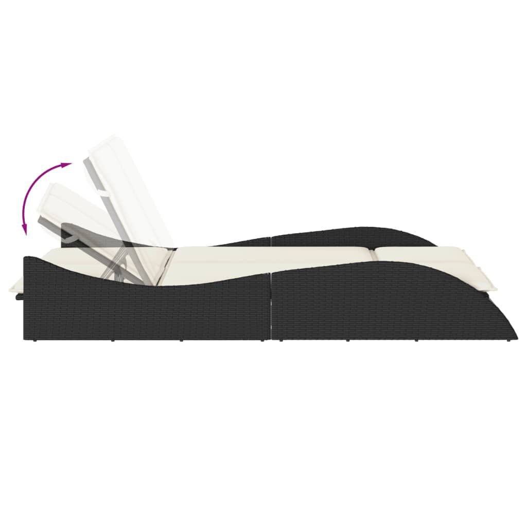 Ligbed met Kussens Zwart - vidaXL - 35% Korting!