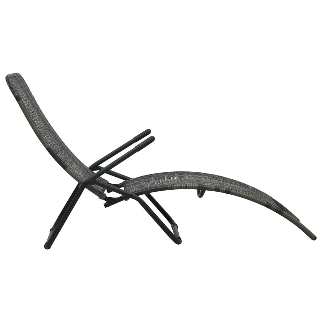 VidaXL Ligbed Grijs Poly Rattan Inklapbaar - 35% Korting!