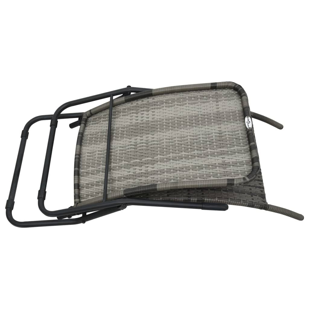 VidaXL Ligbed Grijs Poly Rattan Inklapbaar - 35% Korting!