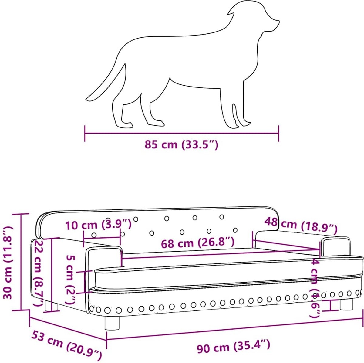 VidaXL Hondenmand Crème 90x53cm - Kunstleer - 35% Korting!