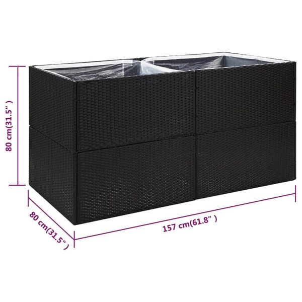 vidaXL Plantenbak 157cm Zwart - 35% Korting!