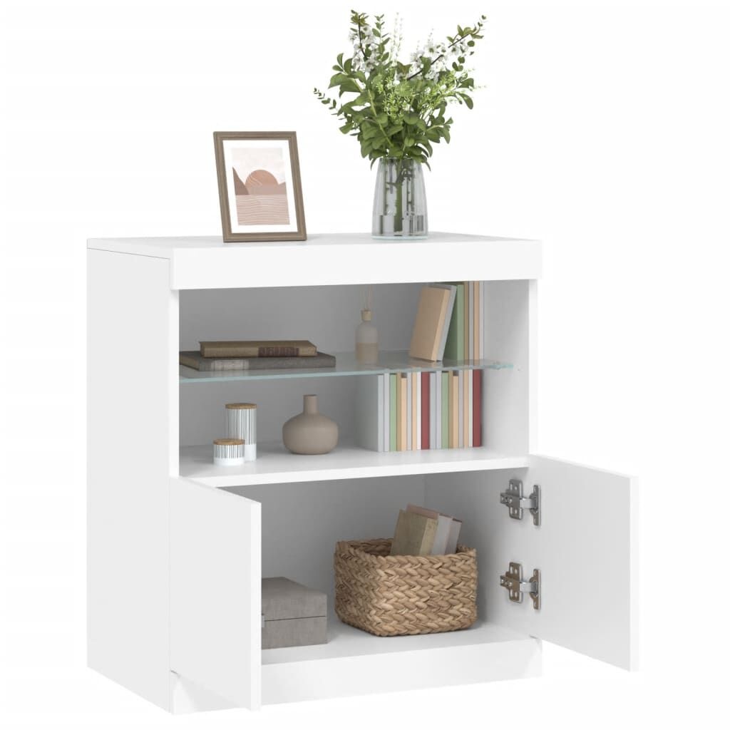 vidaXL Dressoir met LED-verlichting 60x37x67 cm wit