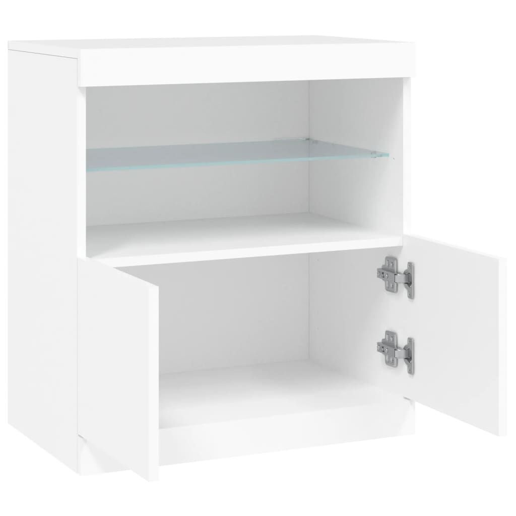 vidaXL Dressoir met LED-verlichting 60x37x67 cm wit
