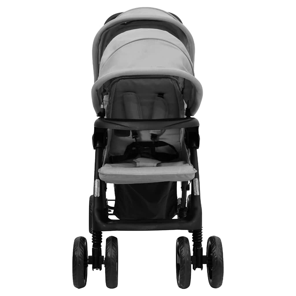 vidaXL Tweelingkinderwagen Tandem Lichtgrijs - 35% Korting!