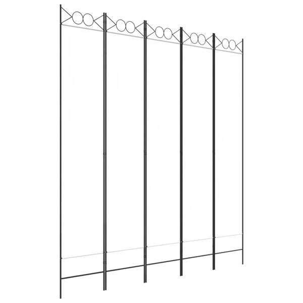 Kamerscherm 5 Panelen Wit 200x220cm - 35% Korting!