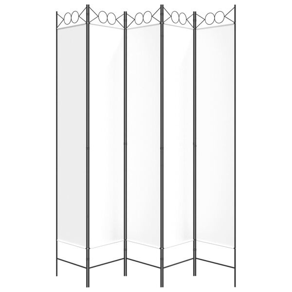 Kamerscherm 5 Panelen Wit 200x220cm - 35% Korting!