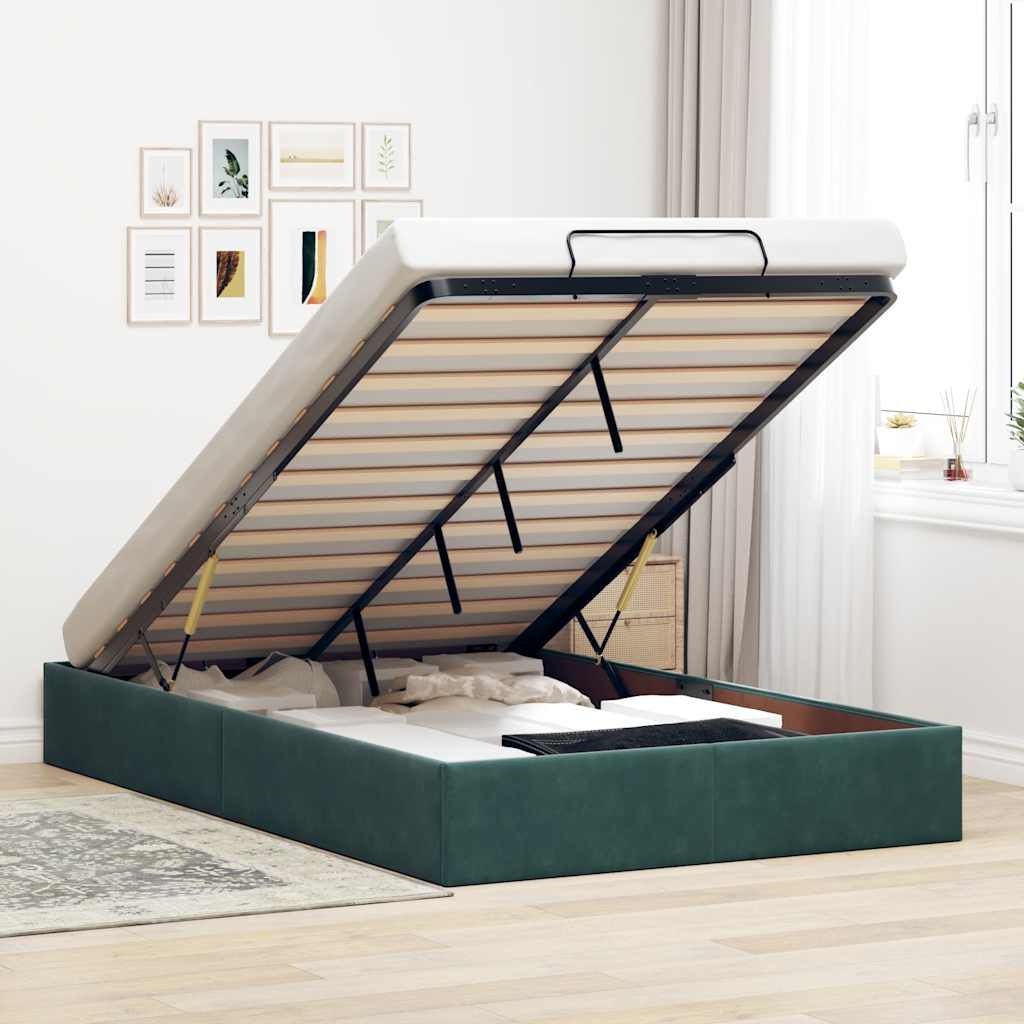 vidaXL Bedframe 120x200 Groen -60%! Ruime Opbergruimte