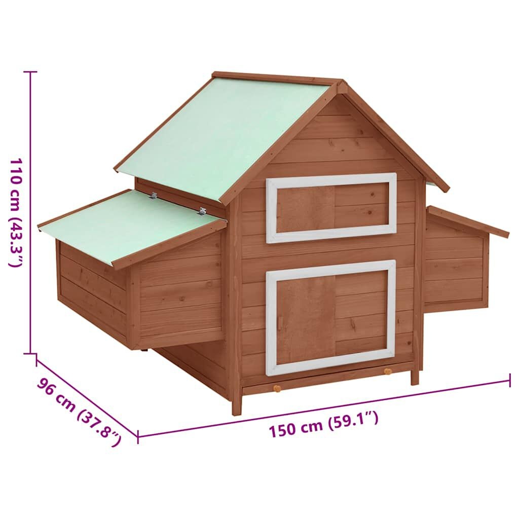 Kippenhok Vurenhout 150cm - Mokka/Wit - 55% Korting!