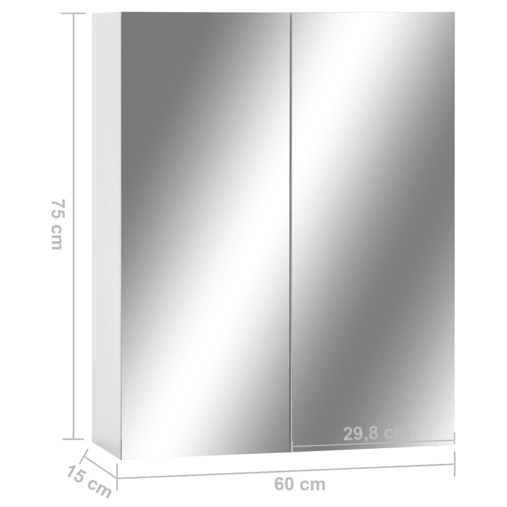 vidaXL Spiegelkast Badkamer Wit 60cm - 35% Korting!