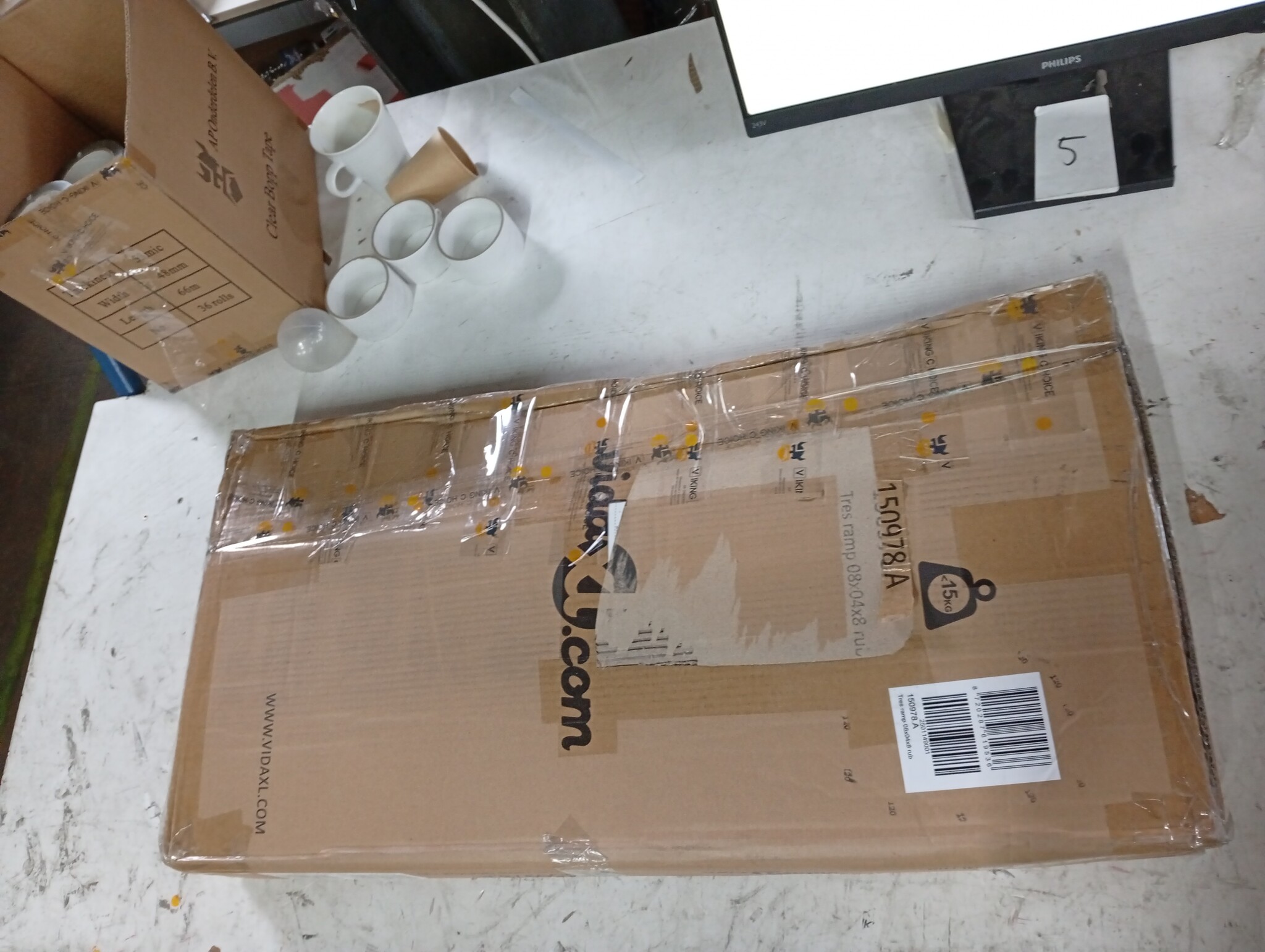 vidaXL Drempelbrug Rubber 80x40x8cm Zwart - Retourdeal!