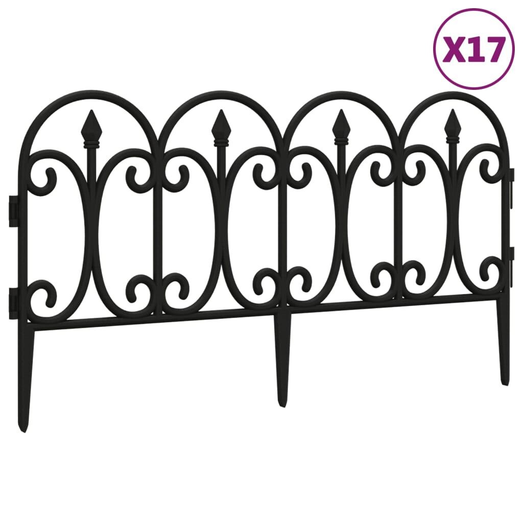 Gazonranden Set (17 stuks, 10m) - Zwart - 35% Korting!