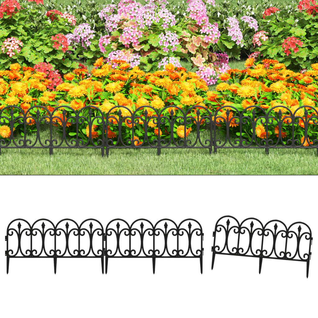 Gazonranden Set (17 stuks, 10m) - Zwart - 35% Korting!