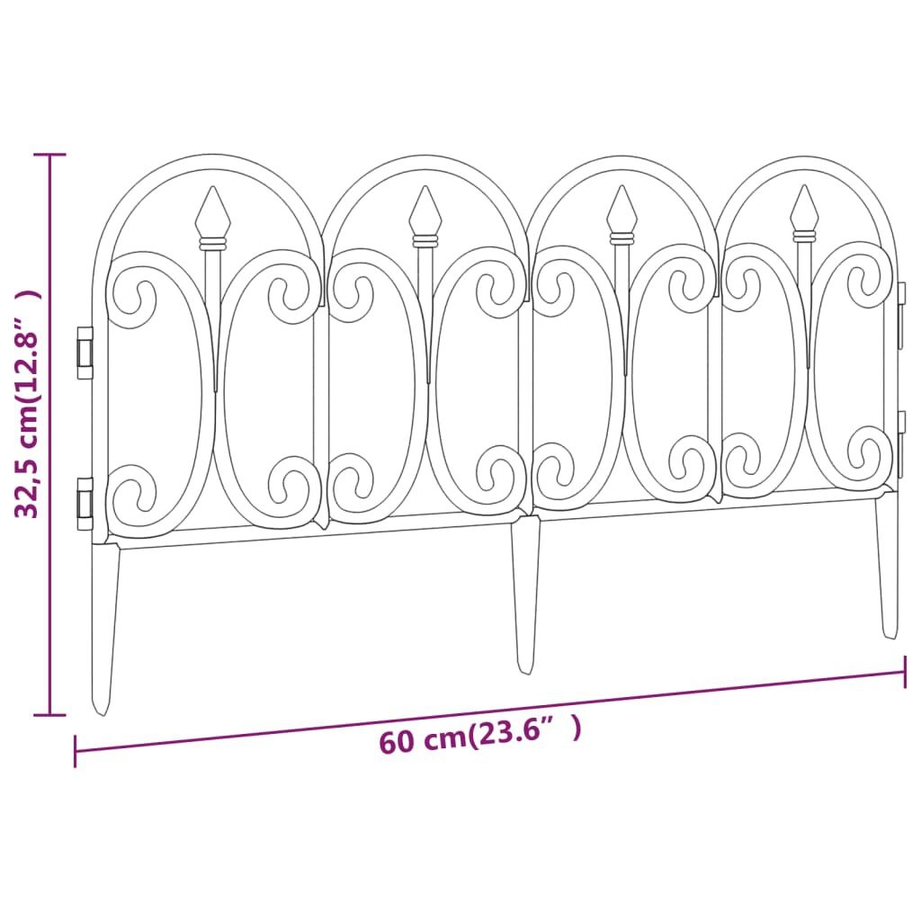 Gazonranden Set (17 stuks, 10m) - Zwart - 35% Korting!