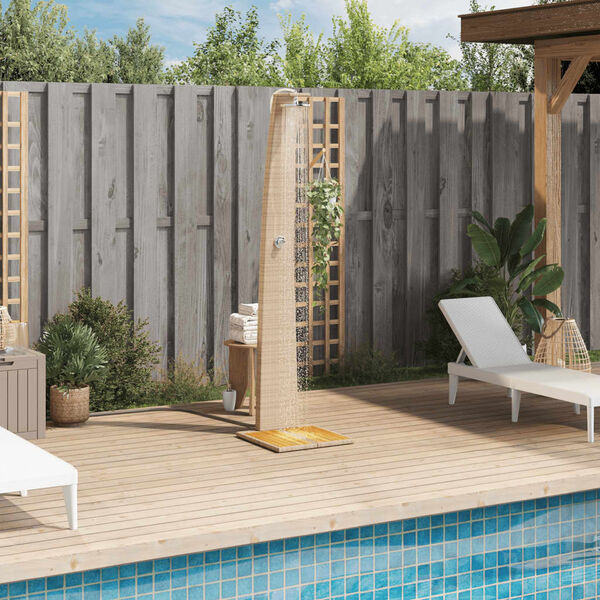 vidaXL Buitendouche Rattan Beige - 50% Korting! (Lichte Schade)