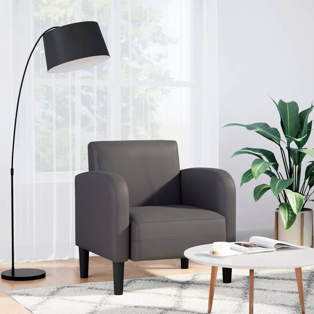 VidaXL Fauteuil Grijs Kunstleer -35%! Krasje, Topdeal!
