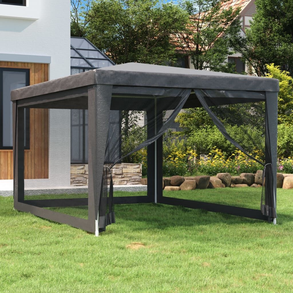 Retourdeal: Partytent 3x4m met Mesh Zijwanden - Antraciet