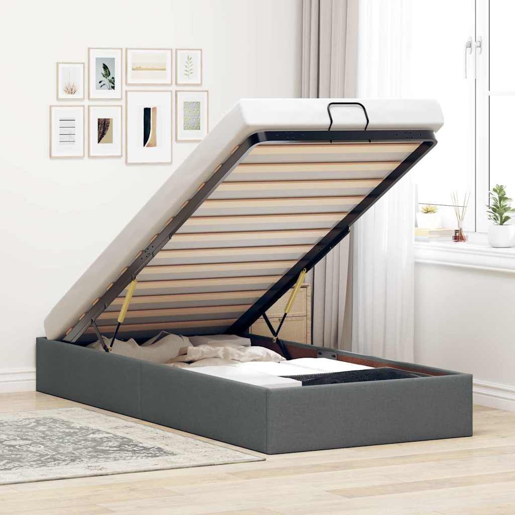 VidaXL Bedframe 100x200 cm Donkergrijs - Retourdeal!