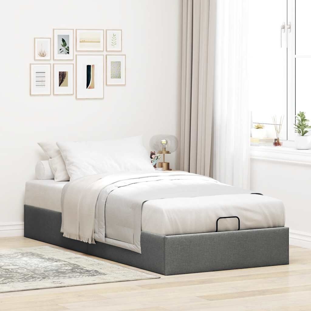 VidaXL Bedframe 100x200 cm Donkergrijs - Retourdeal!