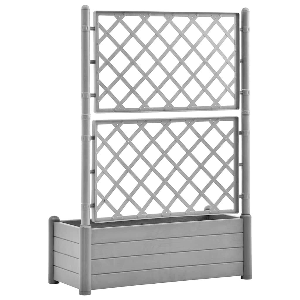 vidaXL Plantenbak met Latwerk Grijs 100x43x142cm - Zo Goed Als Nieuw!