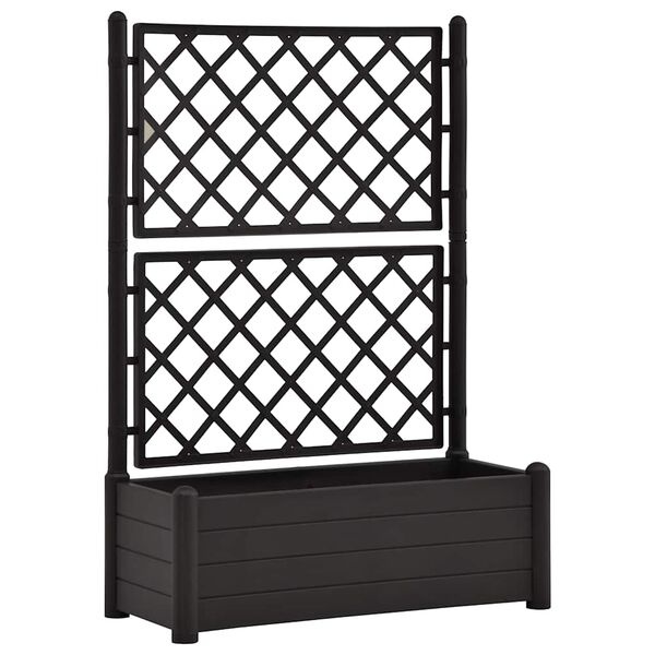 VidaXL Plantenbak met Latwerk Antraciet - 100x43x142cm
