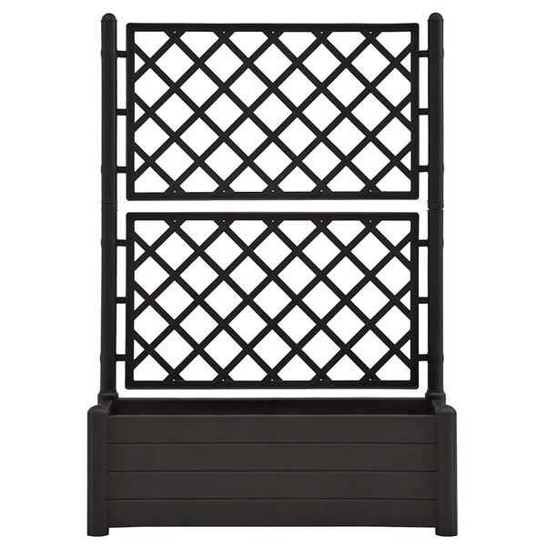 VidaXL Plantenbak met Latwerk Antraciet - 100x43x142cm
