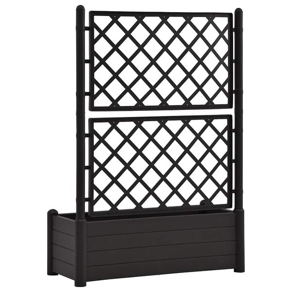VidaXL Plantenbak met Latwerk Antraciet - 100x43x142cm