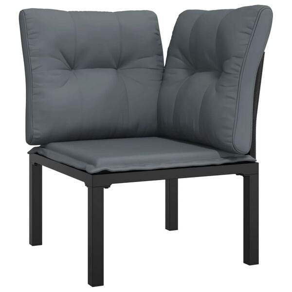 Luxe VidaXL Loungeset (4-delig) Zwart/Grijs - Retourdeal!
