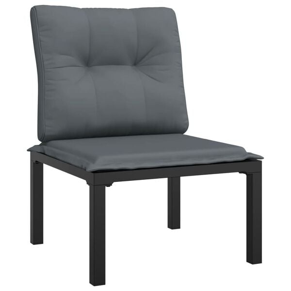 Luxe VidaXL Loungeset (4-delig) Zwart/Grijs - Retourdeal!