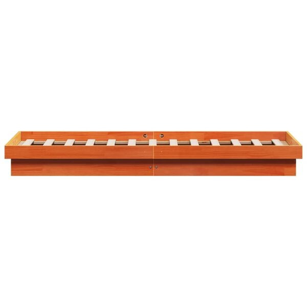 vidaXL Bedframe LED 140x200cm Grenenhout Wasbruin -35%!