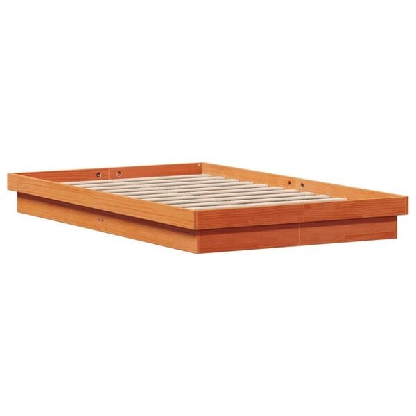 vidaXL Bedframe LED 140x200cm Grenenhout Wasbruin -35%!