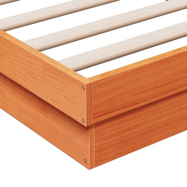 vidaXL Bedframe LED 140x200cm Grenenhout Wasbruin -35%!
