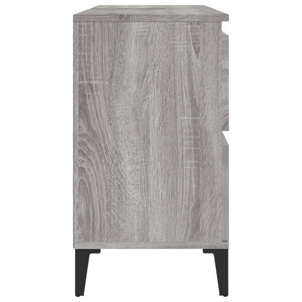 vidaXL Wastafelkast 80cm Grijs Eiken - 35% Korting!
