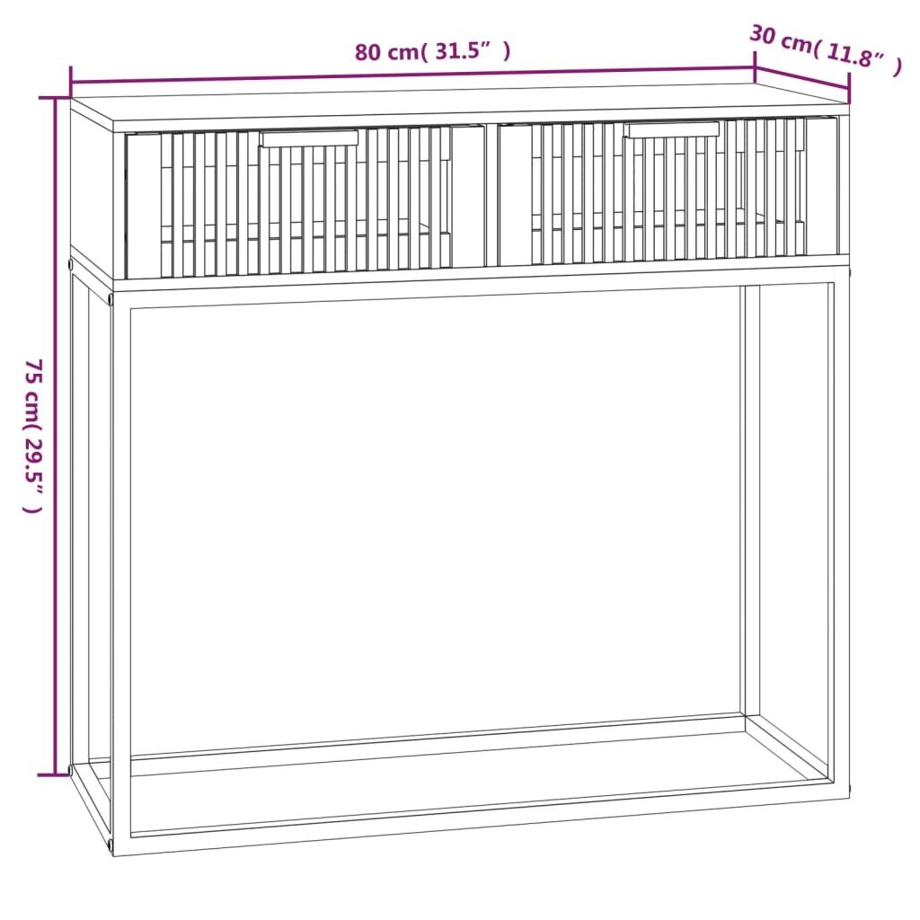 vidaXL Wandtafel Hout/IJzer 80cm - 35% Korting!